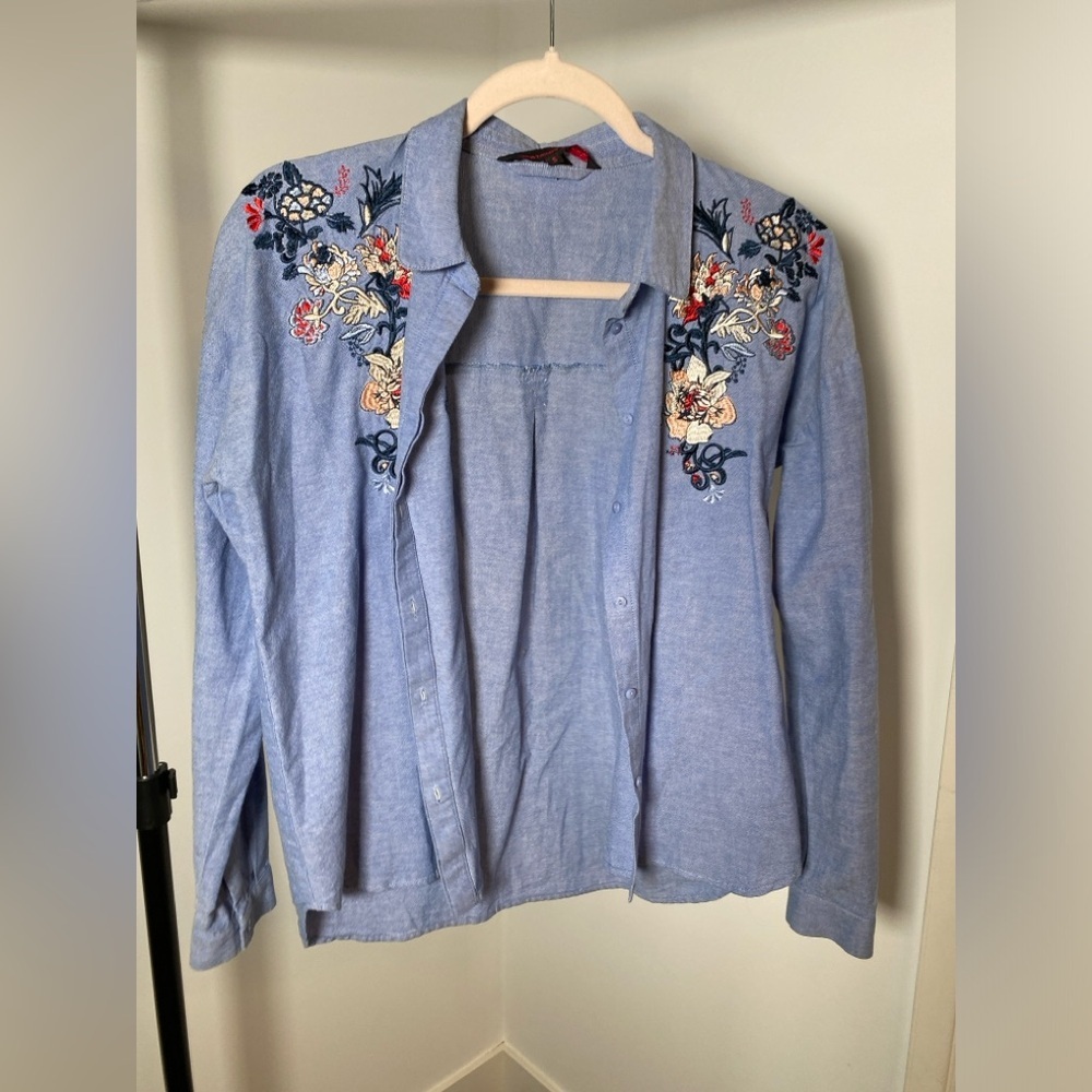 Tom Tailor Denim Embroidered Shirt - Size S - Picture 9 of 10
